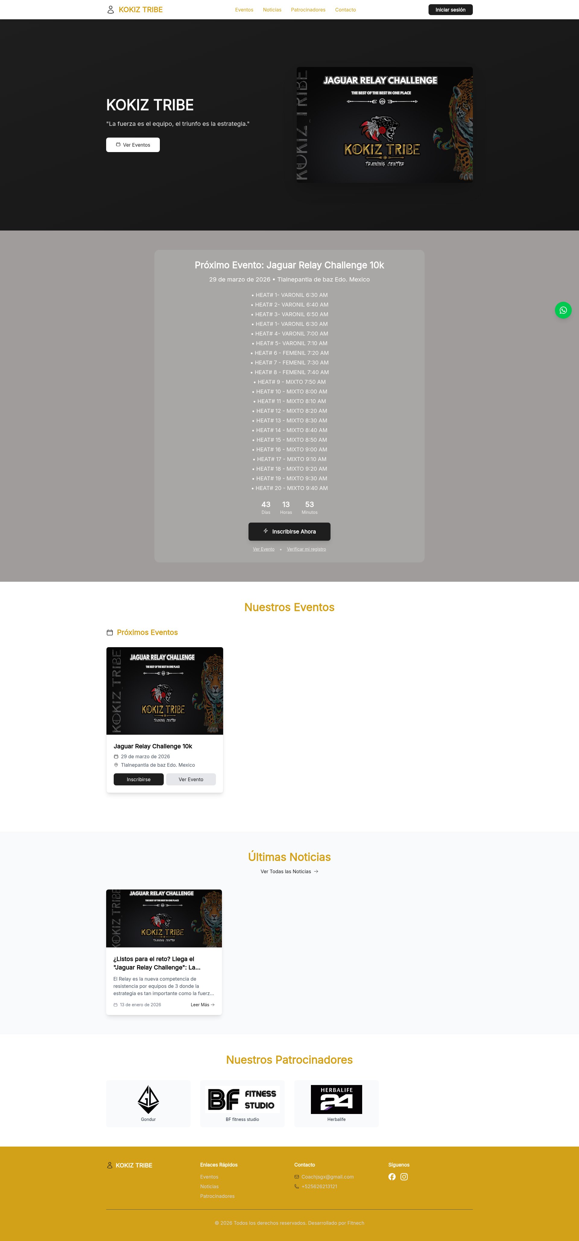 Screenshot del sitio de KOKIZ TRIBE